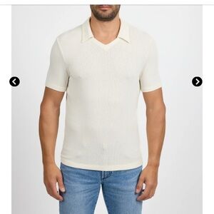Men's Cream Knit Polo ShirtMonfrere bond polo and shirt set sz xl NWT